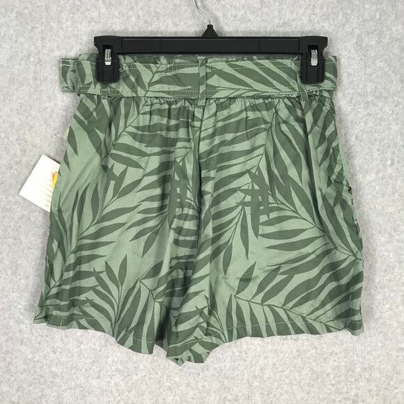 C&C California Shorts Womens Small Belt Palm‎ Resort Coastal Vacation Lyocell - Picture 8 of 10